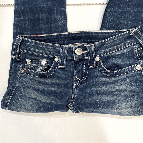 True Religion Women’s World Tour Distressed Straight Fit Johnny Jeans   SIZE  25 - Picture 6 of 16